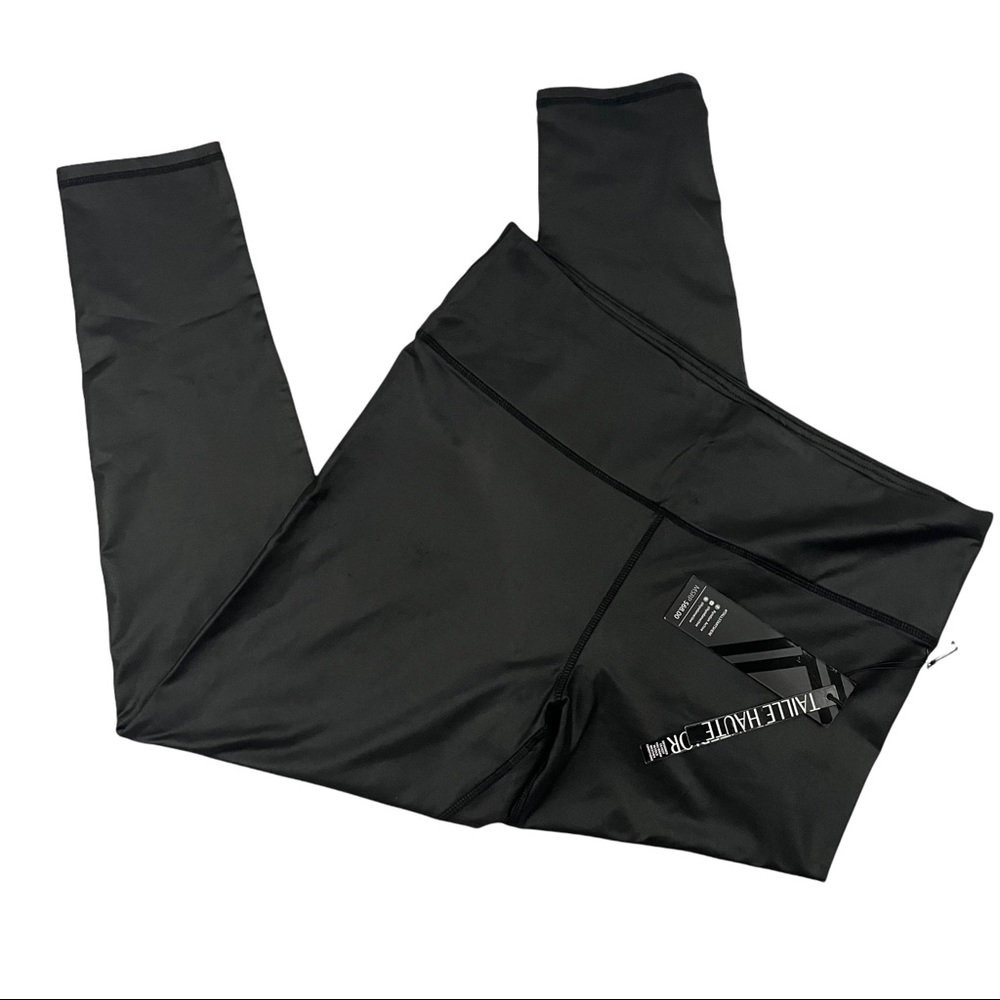 KYODAN Women’s XL taille haute brushed interior cropped moto leggings. NWT.